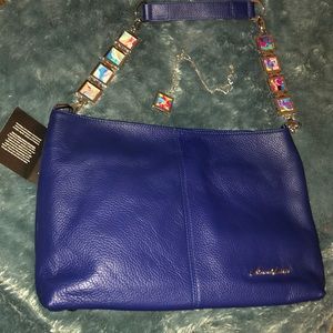 NWT Gorgeous Navy Blue Leather Handbag VannaLui